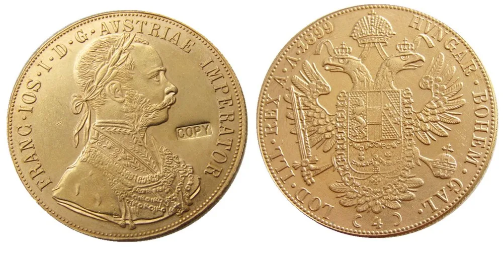 

1899 Austria - Habsburg 4 Ducats - Franz Joseph Copy Decorate Coin