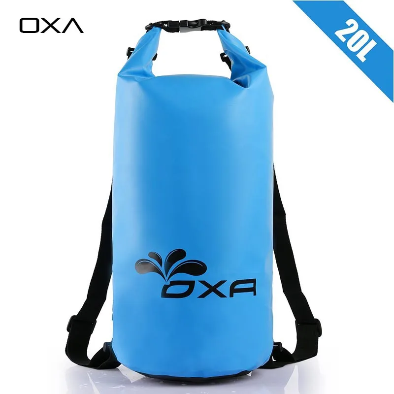 Image OXA New 20L Outdoor PVC Waterproof Dry Bag Durable Lightweight Diving Rafting Swimming Backpack Travel Storage Bags 2 colors