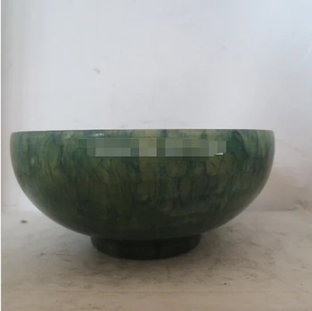 

SUIRONG---416+++ Folk collected Diameter 10 CM chinese vintage crafts,handmade green jade stone bowl