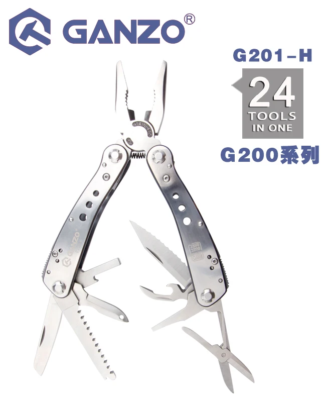 Ganzo G200 серии G201-H нескольких Клещи 24 инструменты в одном ручной инструмент набор отверток комплект портативный складной нож Клещи из