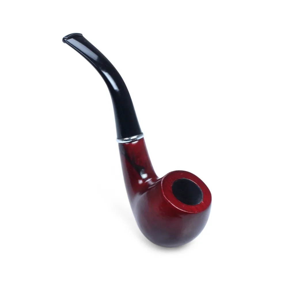 Hand Made Classic Wooden Enchase Carved Smoking Tobacco Pipes Cigar Cigarette Pipe With Holder   (6)