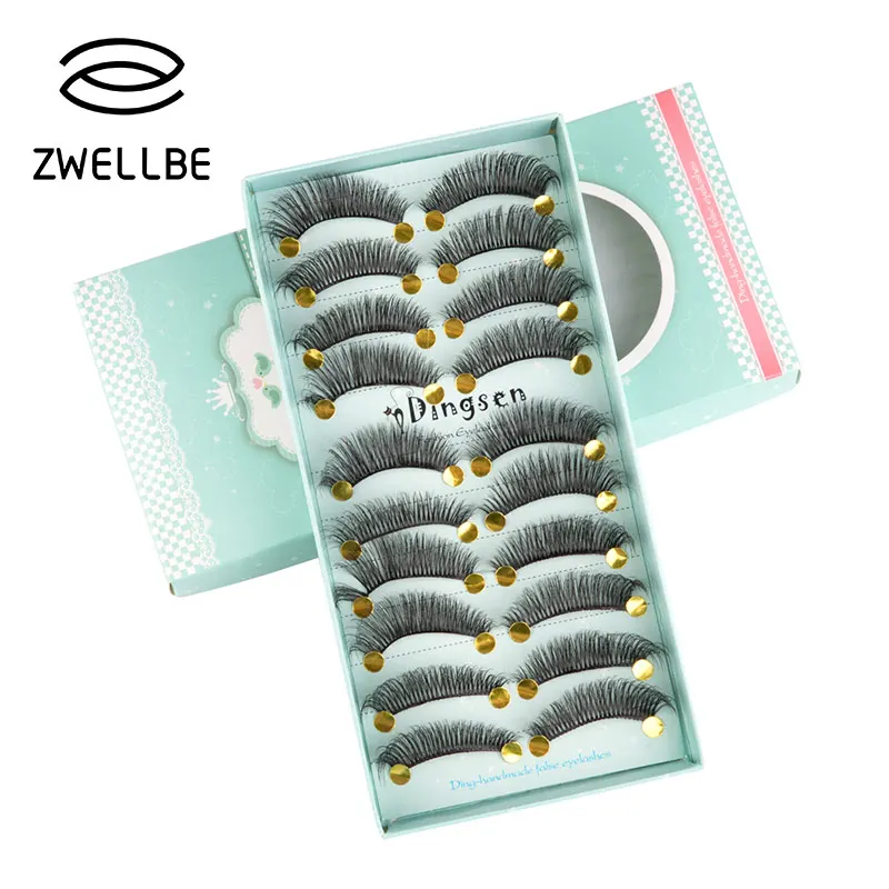 

10 Pairs False Eyelashes Soft Natural Black 3D Long Cross Eyelash Long Black Handmade Eyelash Extensions Beauty Makeup Tools