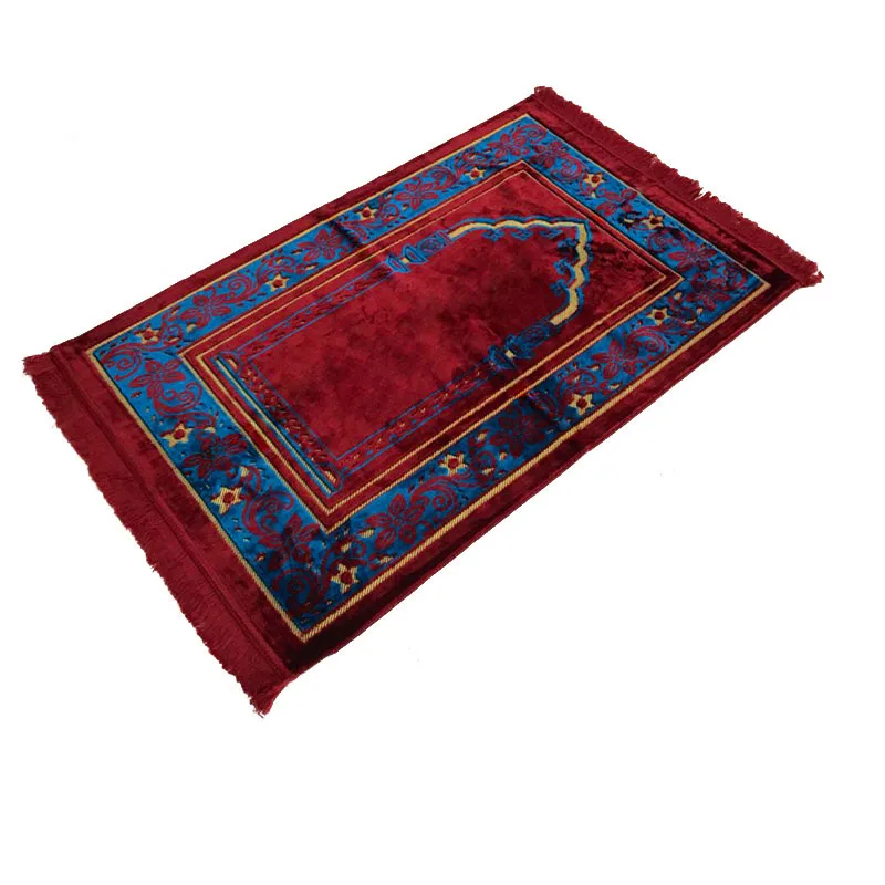 

XHX888 Islamic Muslim Prayer Carpet red flower Tapete Pilgrimage Rug Two Color Blanket Banheiro Salat Musallah Praying Mat