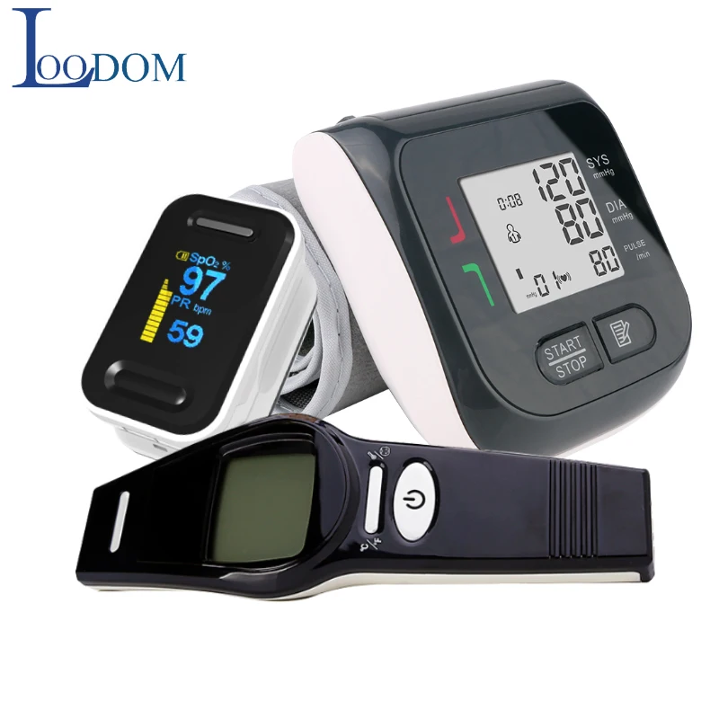 Loodom OLED finger Pulse Oximeters Baby Thermometer Wrist Blood Pressure Monitor Thermometro Oximetro De Dedo pressure | Красота и
