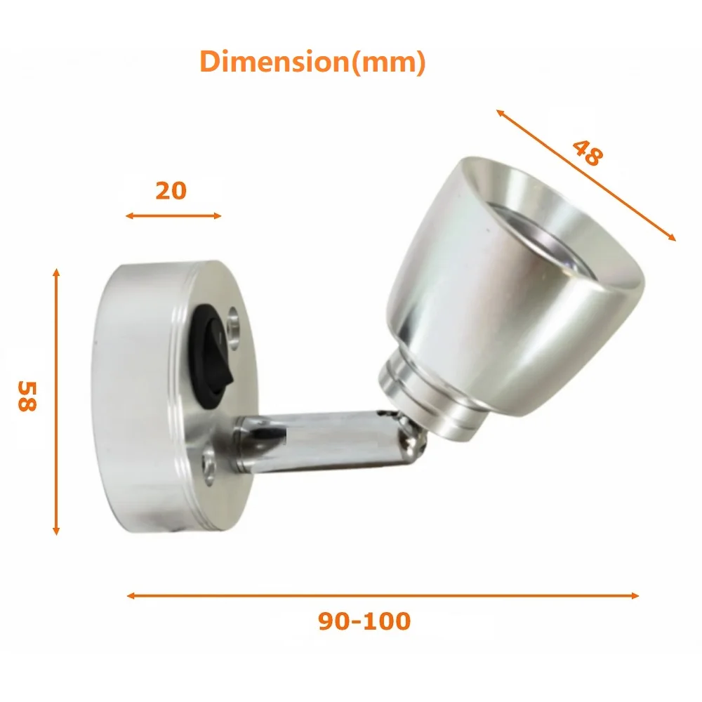 RV 12V Светодиодный светильник для чтения с поворотом прикроватные настенные лампы переключатель лодка/яхта/Караван/кемпер прицеп интерьерная книга карта теплый светильник ing