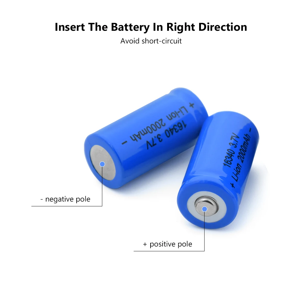 2/4/6/8/10 шт. 16340 Батарея 3,7 V 2000 мА/ч, литий Перезаряжаемые литий-ионный аккумулятор для CR123A, CR17345, K123A, VL123A, DL123A, 5018LC