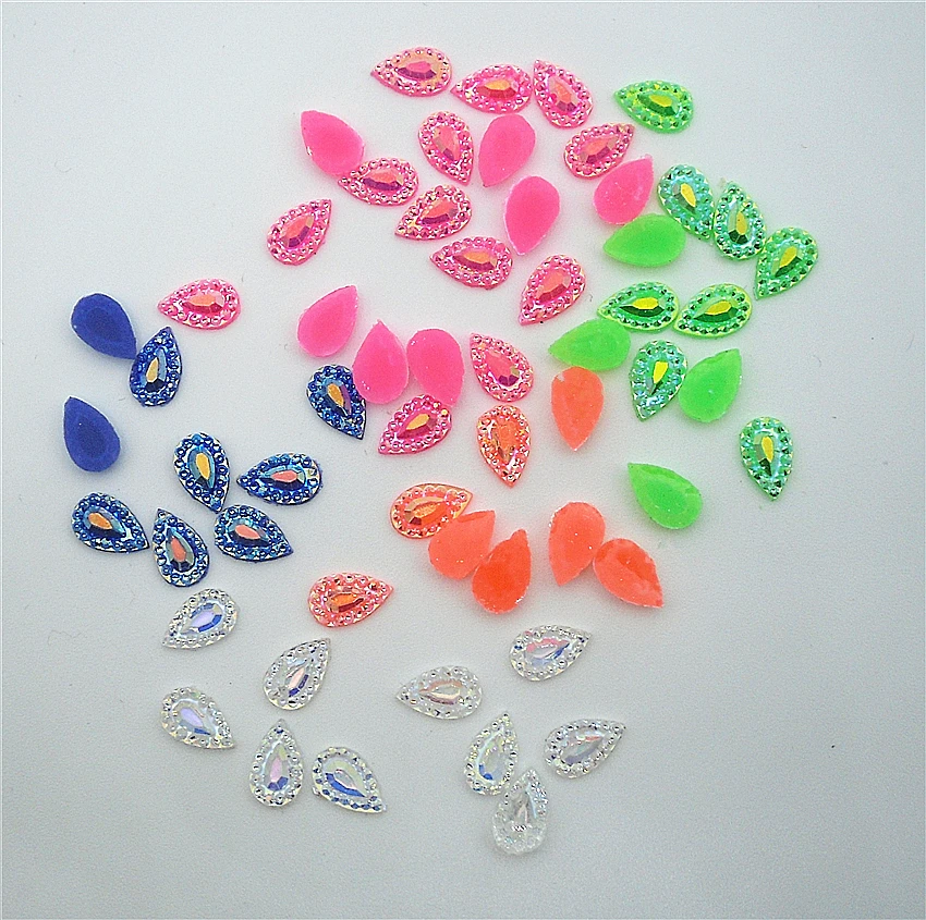 

water drop flower faceted 5x8mm resin wedding acrylic scatter party decoration crystal flat back use glue 100pcs