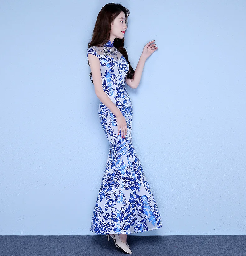 

Vintage Chinese Style Wedding Dress Retro Toast Clothing Long Gown Marriage Cheongsam Qipao Party Evening Dress Vestidos Clothes