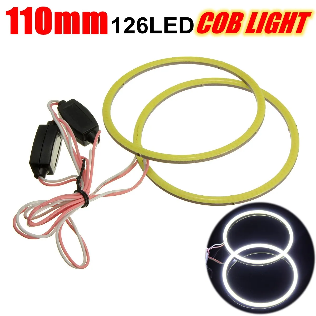1pair cob auto halo rings cob 60mm 110mm 120mm eye car headlight for bmw ford 1pair cob auto halo rings cob 60mm 110mm 120mm eye car headlight for bmw ford