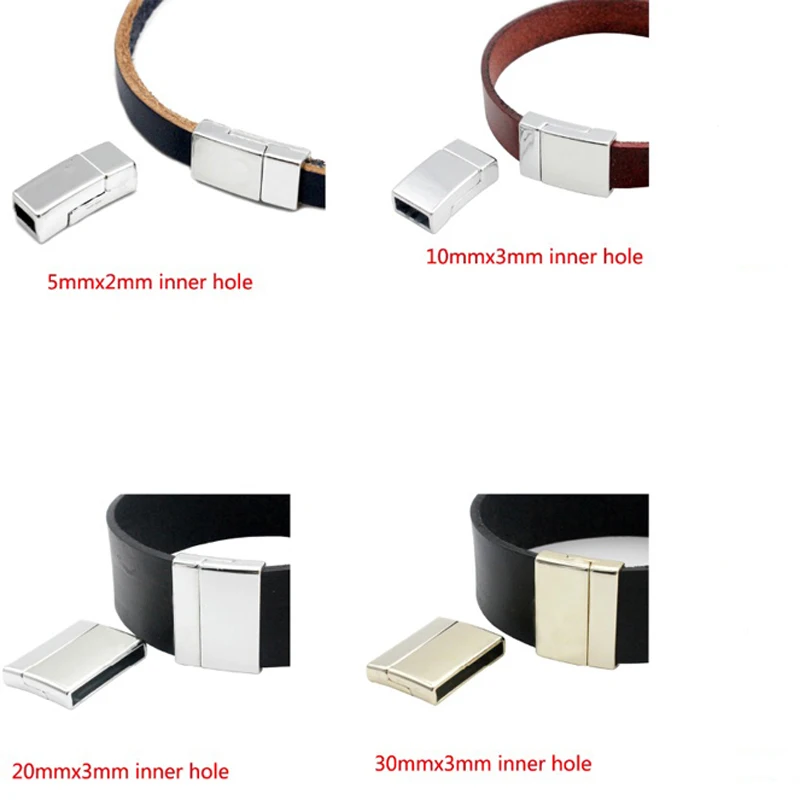 

AaaZee 3 Pieces 25mmx3mm Magnetic Clasps and Closure Connectors for Jewelry Making Connectors Bracelet Necklace Cord End Glue