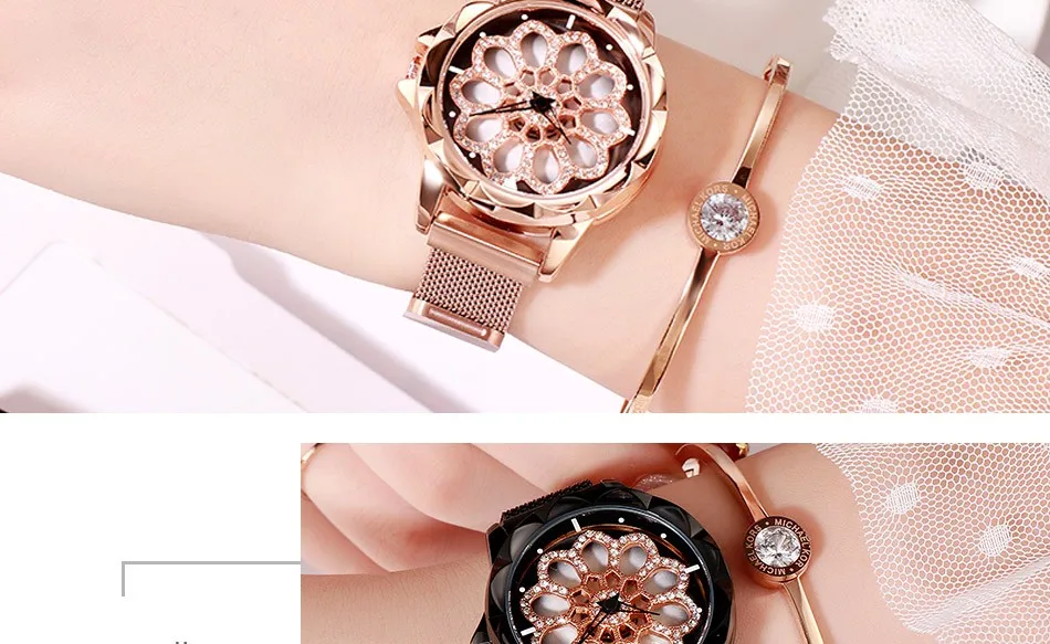 GEDI Women Watches Women Fashion Clock Ladies Watch Top Luxury Brand Quartz Wristwatch Gifts for Women Magnet Mesh Belt New