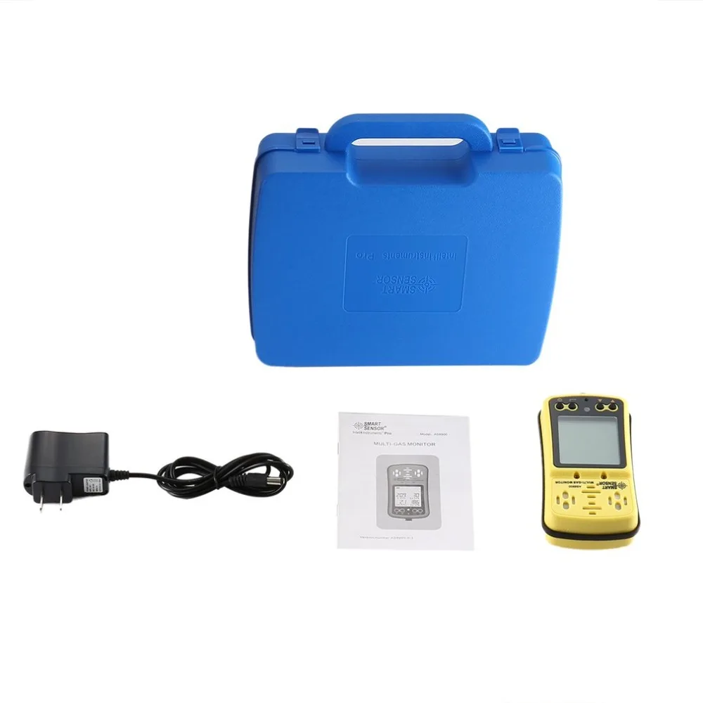 

4 in 1 Digital Gas Detector O2 H2S CO LEL Handheld Mini Gas Analyzer Air Monitor Gas Leak Tester Carbon Monoxide Meter AS8900