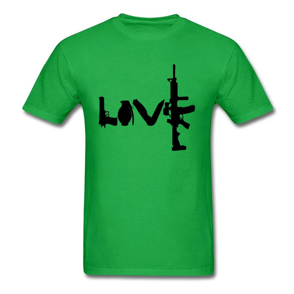  Student T-shirts Love weapons  black Simple Style Tops & Tees Cotton Crew Neck Short Sleeve Summer Tops T Shirt Summer/Fall Love weapons   black green