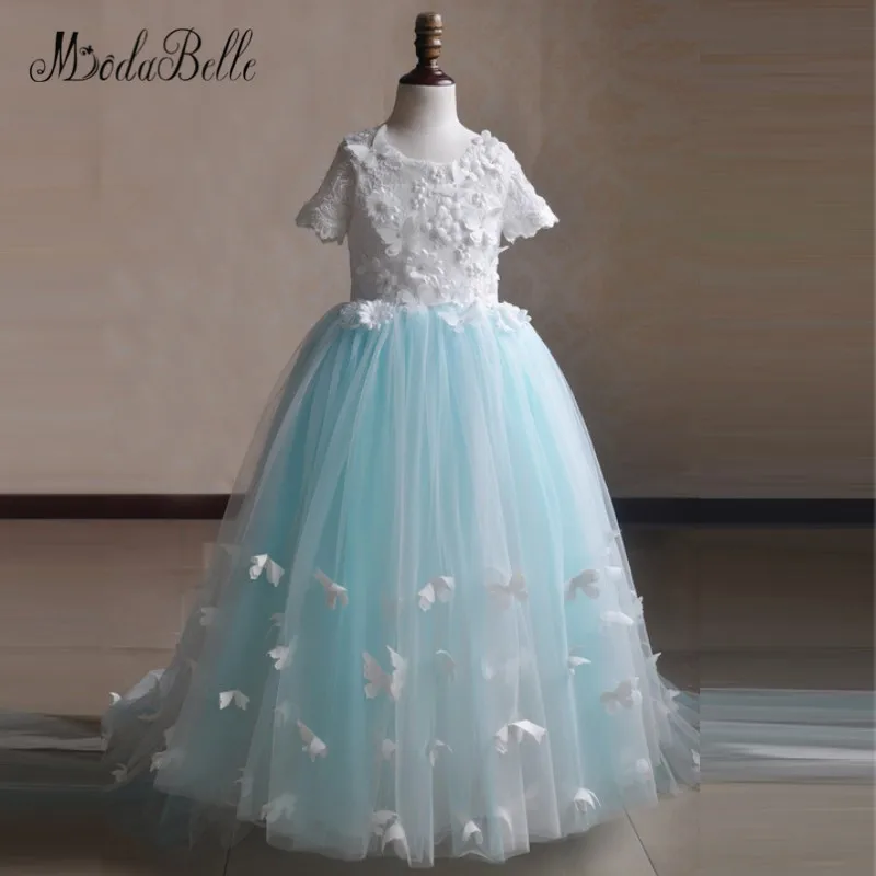 girls light blue party dress