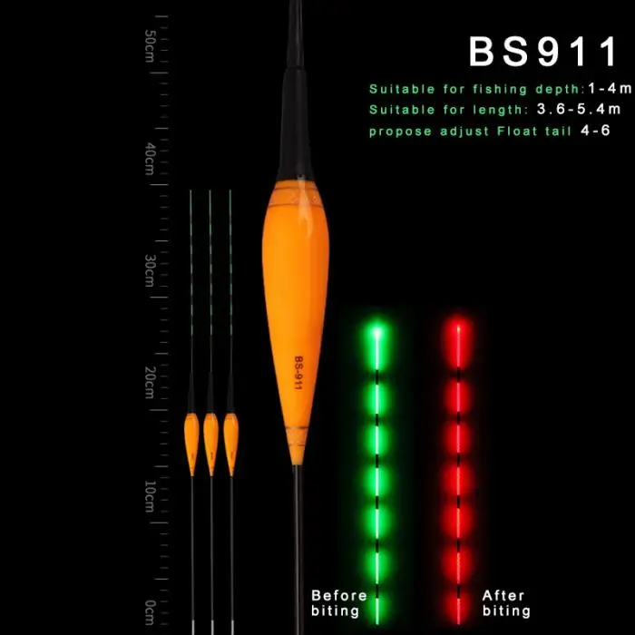 3 шт. умный поплавок светодиодный светильник Ночной Световой поплавок для рыбалки автоматически напоминают FG66