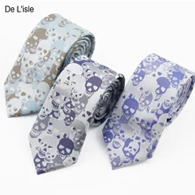 Фирменная Новинка модное жаккардовое череп тощий тонкий галстук демон Череп Скелет 6 см узкий галстук из микрофибры Nano Водонепроницаемый Для мужчин подарок