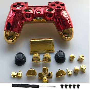 

PS4 Pro JDM 040 Full Housing Case Chrome Gold Red Shell Cover Replacement For PS4 PRO Playstation 4 PRO JDS 040 V2 Controller