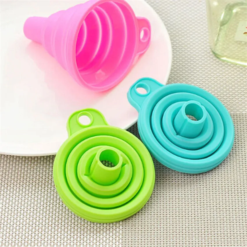 Silicone Foldable Funnel Mini Silicone Collapsible Style Funnel Folding