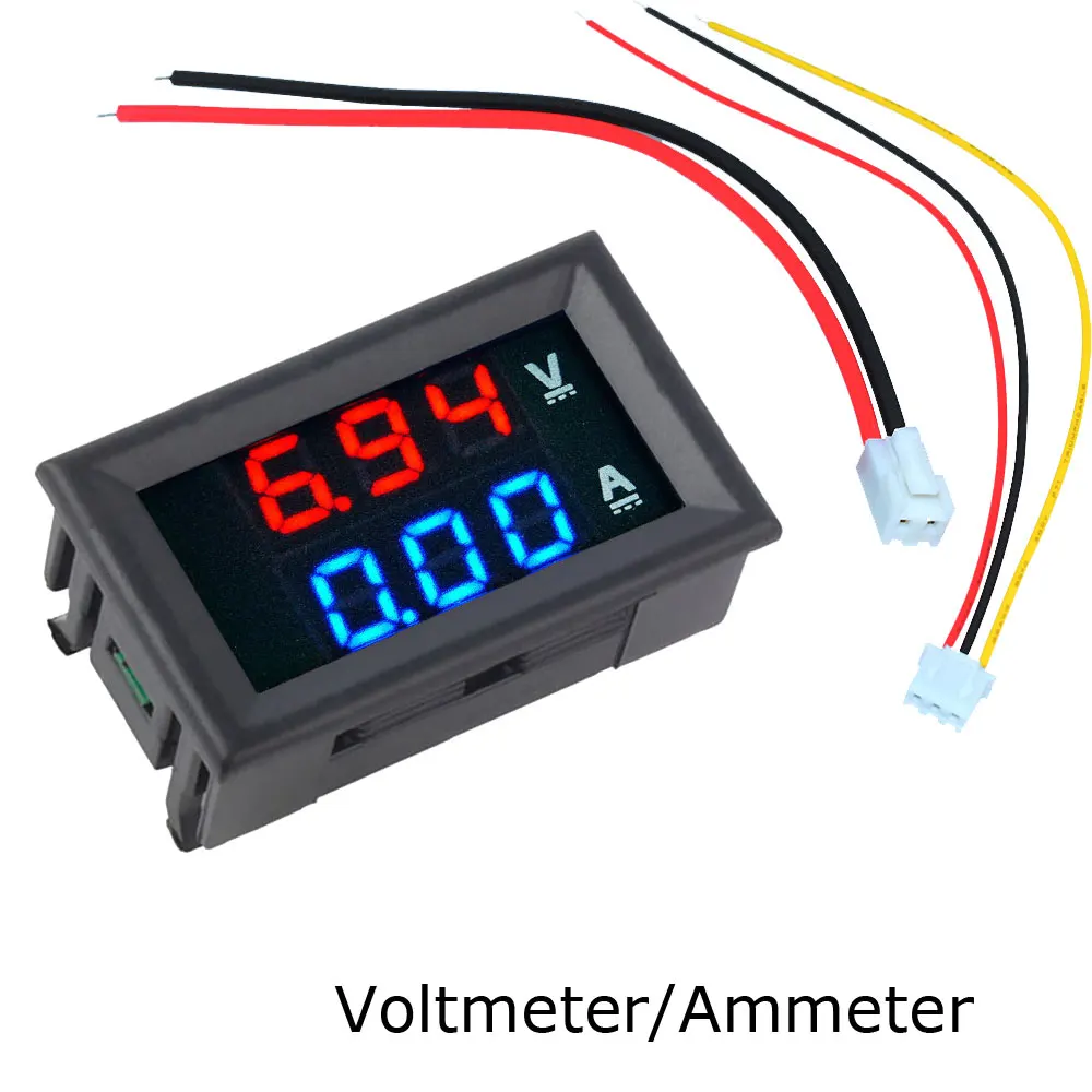 Diymore 0,5" светодиодный цифровой дисплей постоянного тока 4-30 в 10 А измеритель напряжения тока тестер с синим и красным/красным светодиодный цифровой амперметр вольтметр - Цвет: VoltmeterAmmeter