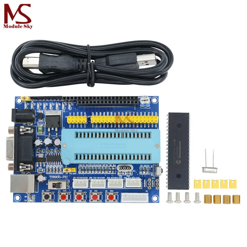 

USB PIC Development Board PIC16F877A 12V DC Mini System controller Board MAX3232 ISP IO ICSP Program Development Board