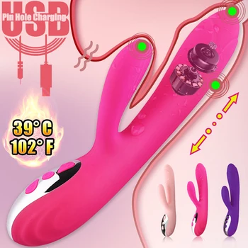 G Spot Rabbit Dildo Vibrator Orgasm Adult Toys USB Charging Powerful Masturbation Sex Toy for Women Waterproof adult Sex product 3