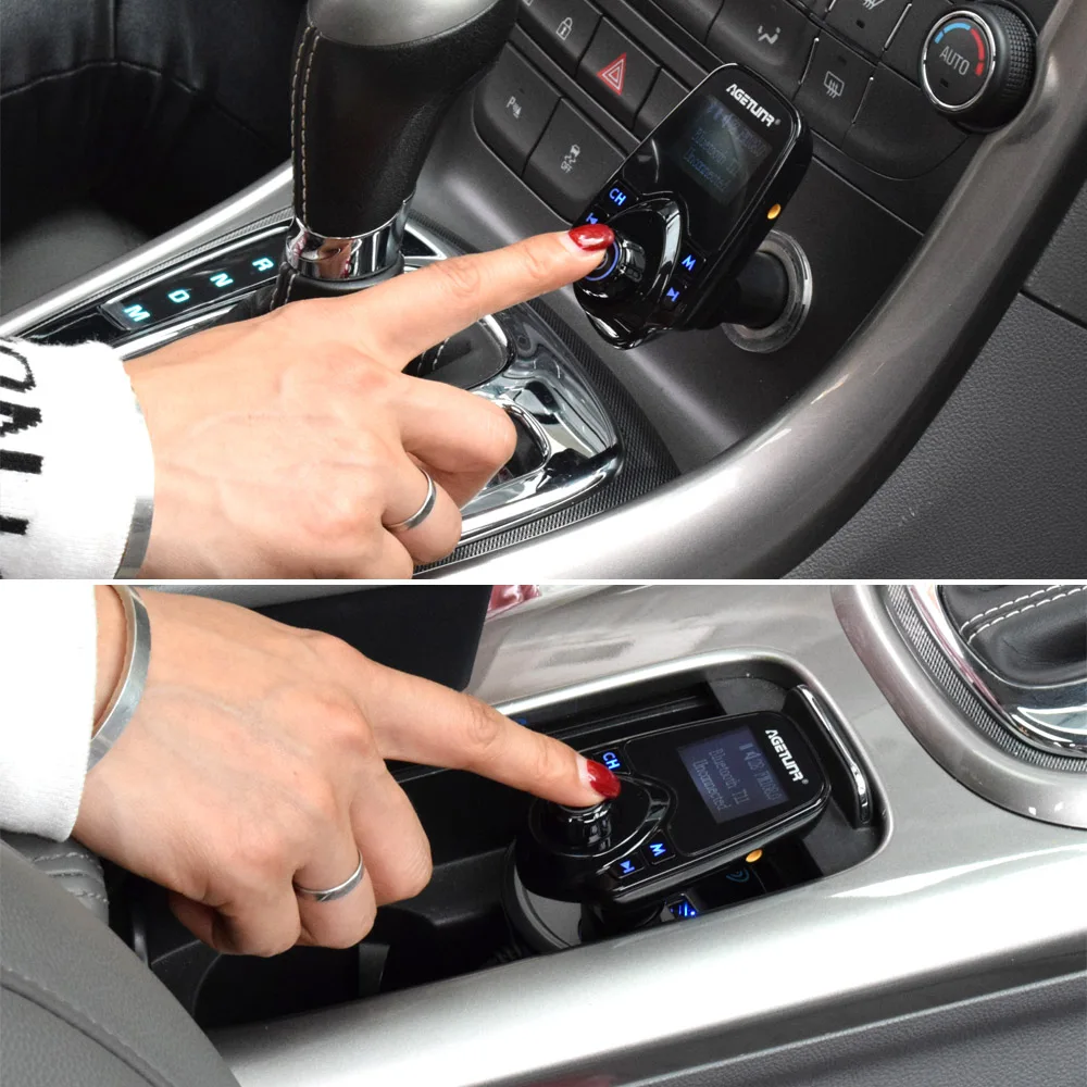 AGETUNR T11 Bluetooth автомобильный комплект громкой связи MP3 плеер fm-передатчик 2 USB Автомобильное зарядное устройство 5 В 2.1A, поддержка Micro SD карты и u-диска