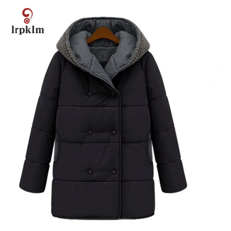 

Women Winter Coat 2017 New Fashion Straight Thicken Warm Hooded Wadded Parka Women Winter Parka Jackets L-4XL LZ132