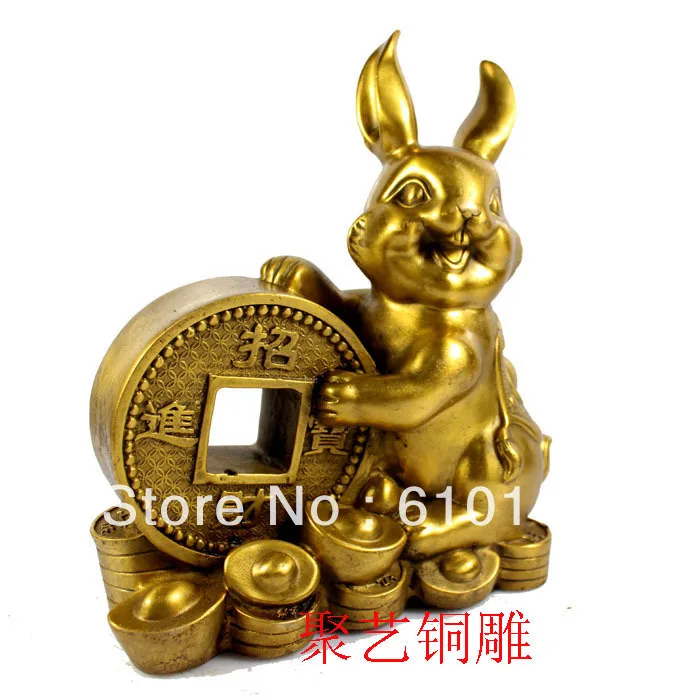 

Bronze sculpture, copper rabbit decoration zodiac rabbit home accessories Bronze statue copper