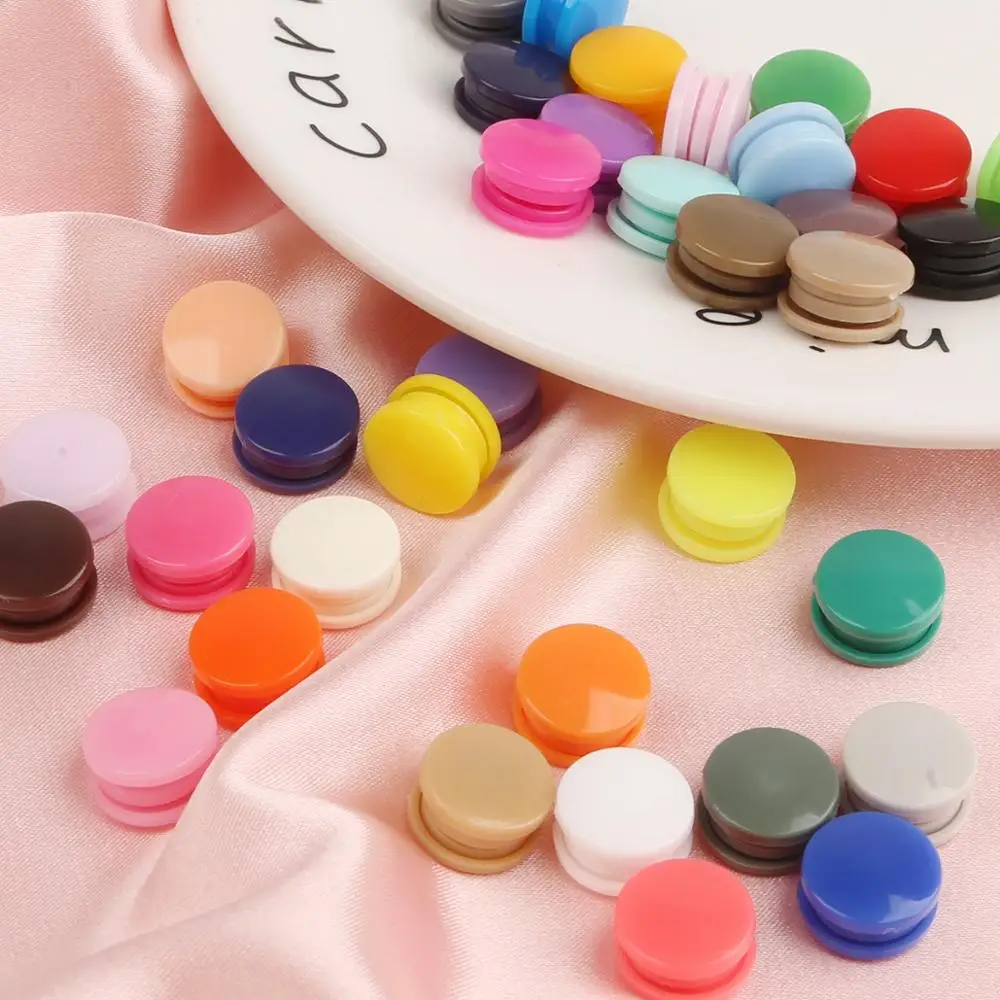 

20set/bag High Quality Color Round Plastic Snap Button Fastener Snap Pliers Clothes Clips Snap Button Garment Accessories