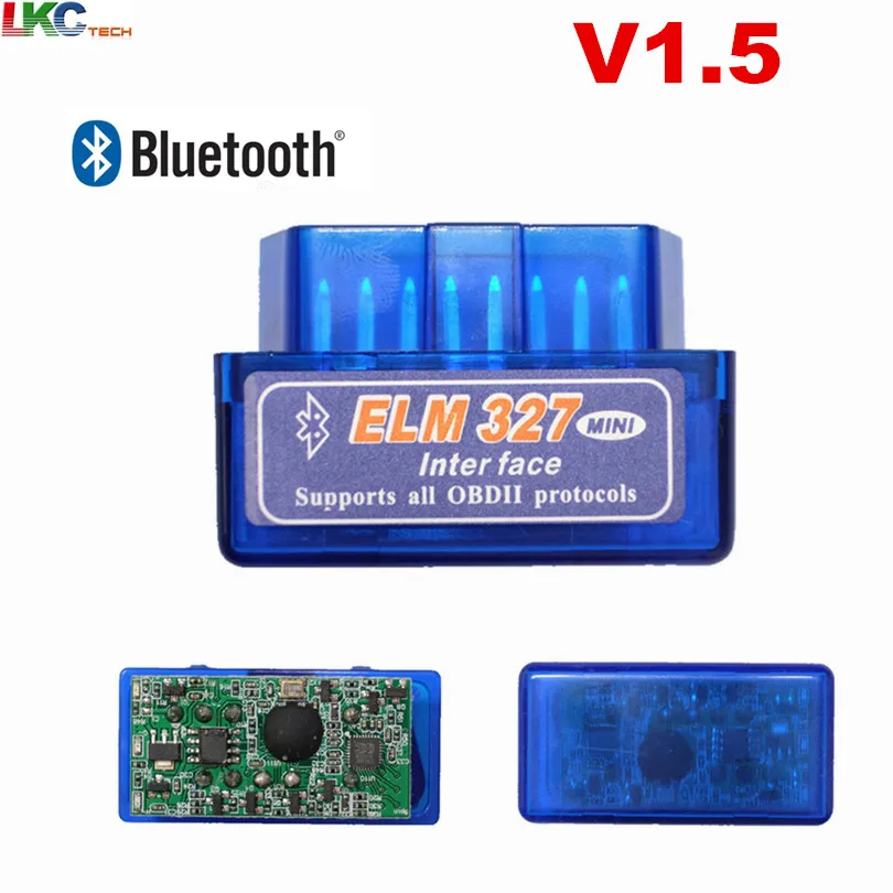 

V1.5 Single PCB Board ! MINI ELM327 Bluetooth OBD2 Car Diagnostic Interface ELM 327 Scan Tool Support 9 OBDII protocols