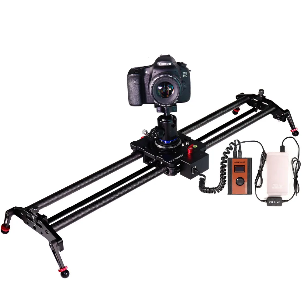 ASHANKS Stepper Motor Motorized Timelapse Video Slider Follow Focus Rail Carbon Slide for Electric Control DSLR Camera Shooting