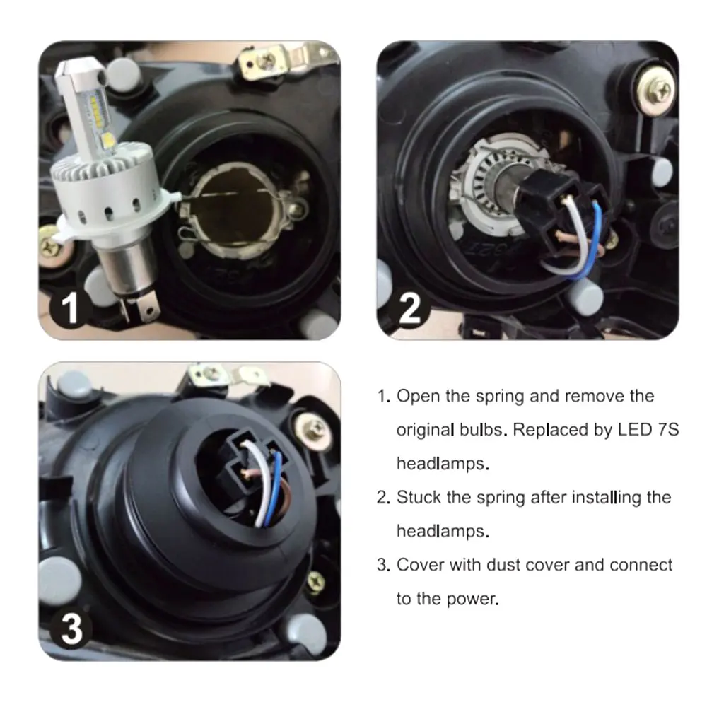 COOLEEON HL 7S H7 огни автомобиля светодиодный фары 12V 24V 80W 8000LM с CREE XHP50 чипы 6500K белый Цвет