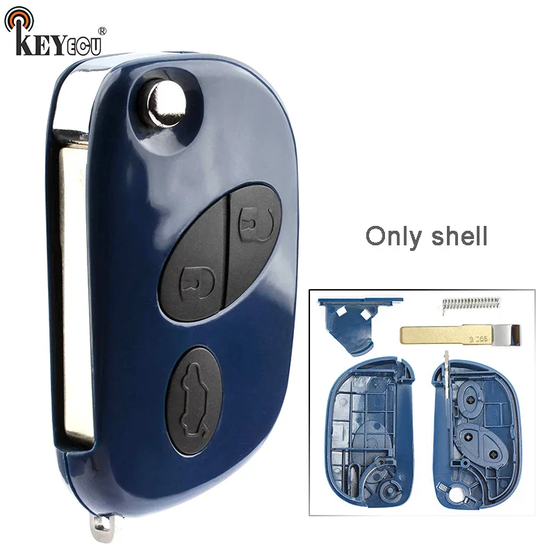 

KEYECU 10x for Maserati Quattroporte GranTurismo 2005-2011 RX2TRF937 Replacement Flip 3 Button Remote Car Key Shell Case Fob