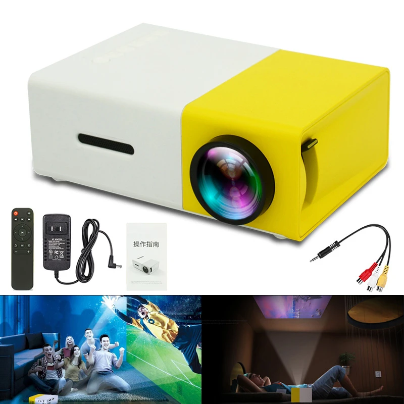Mini proyector LED portátil YG300, dispositivo Universal de 60 pulgadas,  HD, de bolsillo, sin batería, para cine en casa y educación de niños|Proyectores  de cine para hogar| - AliExpress