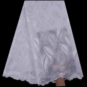 

African Swiss Lace Fabric High Quality French Lace Voile Fabric With Stones Swiss Voile Lace Fabric A1247