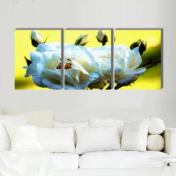 

Realist flower white rose attractive canvas painting home deco art prints 3 psc beautiful wall pictures for living room hotel