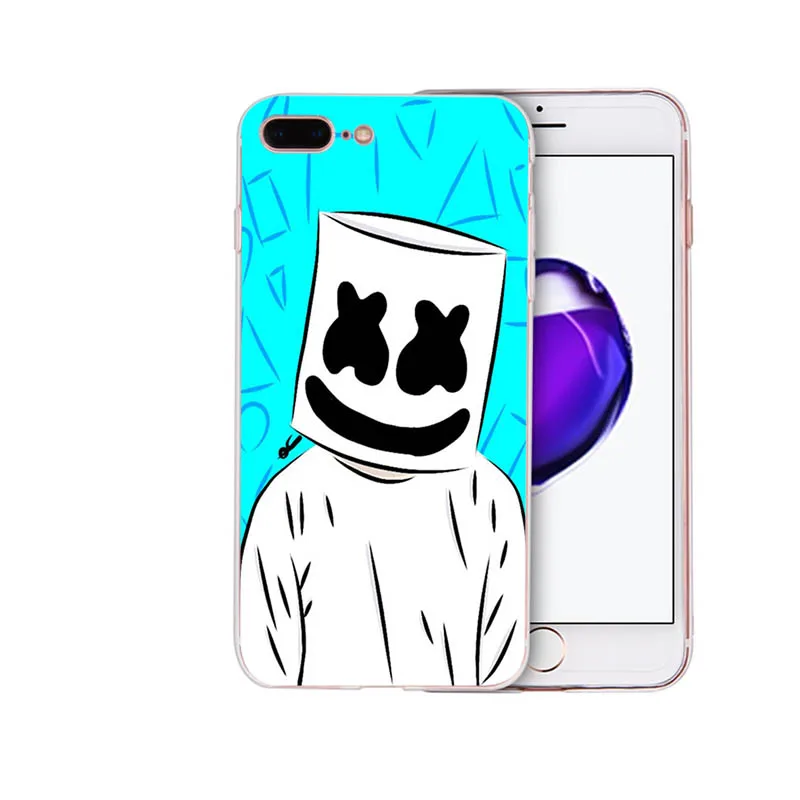 Мягкий силиконовый DJ Marshmello чехол для телефона marshmallow для iPhone 6 7 8 6s plus shell X XR XS MAX cover 5 5S se для TPU Apple Coque