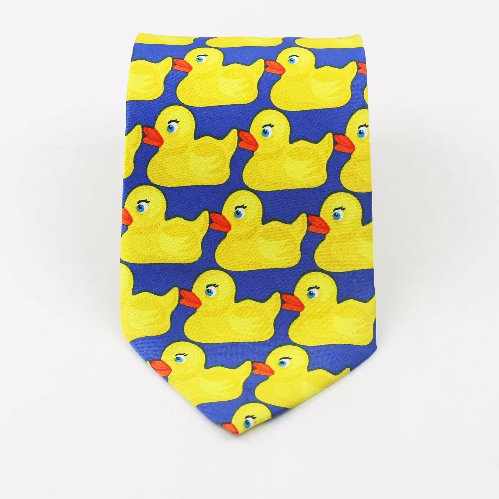 Желтая резиновая утка галстук мужской Модный повседневный необычный Ducky Профессиональный галстук четыре размера Галстуки