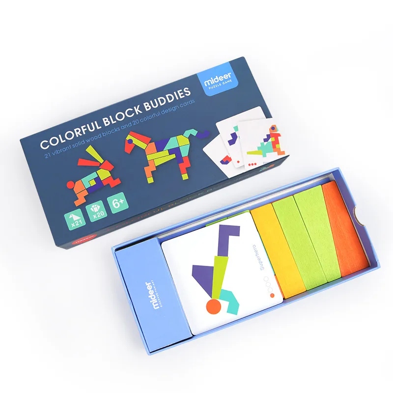

MiDeer Colorful Bricks Buddies Children Intelligence Puzzle Kid Tangram Jigsaw Puzzle Early Childhood Toy Wood Bricks Tangram