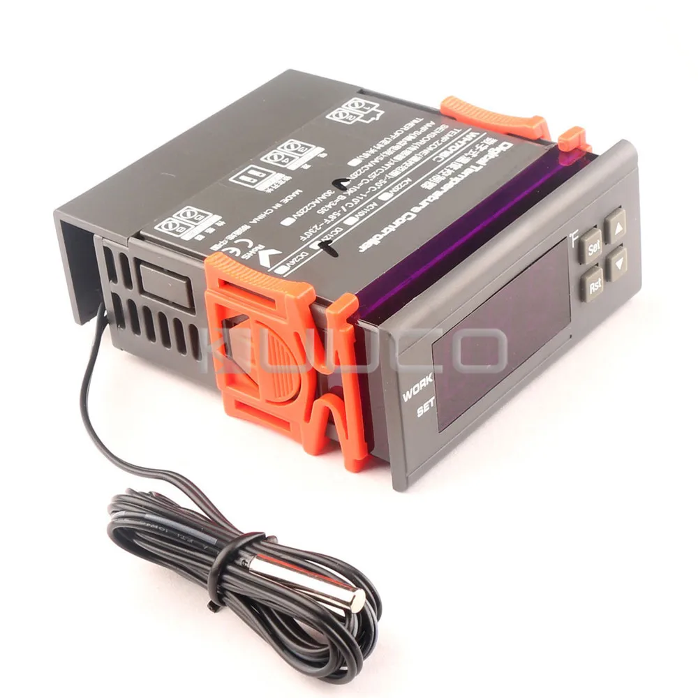 Temperature Controller -58~230 Fahrenheit Degrees Digital Thermostat AC110V Temp Control Switch for Heating Cooling Heat-sinking |