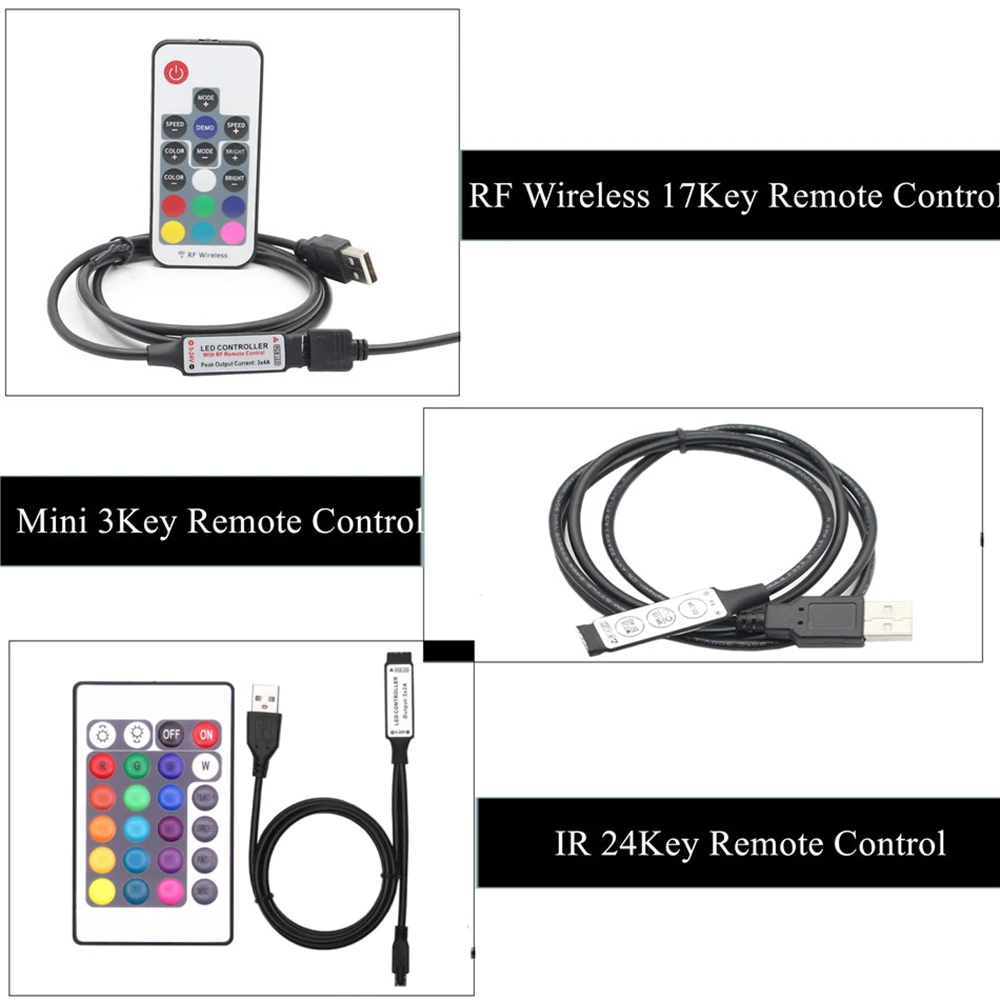 DIY 5050 RGB Светодиодная лента Водонепроницаемая 5 в постоянного тока USB гибкая 50 см 1