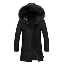 2017 Moda de Nueva invierno hombre alta calidad Abrigos de plumas chaqueta casual largo con capucha caliente pato Abrigos de plumas Parkas chaqueta Outwear