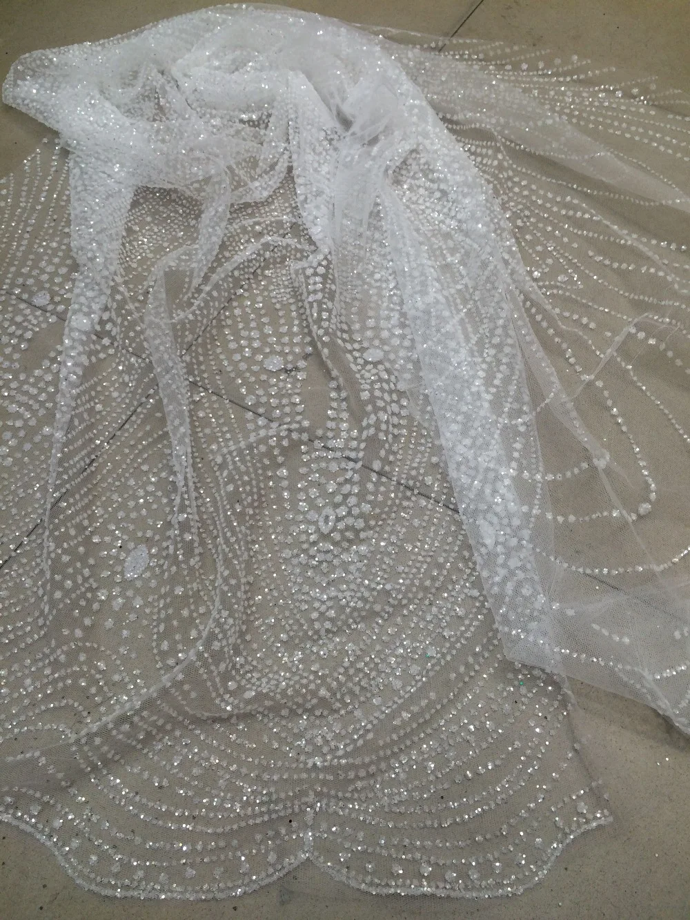 

special tulle lace fabric with glued glitter white african tulle net lace fabric LJY-52721-1 for bridal dress