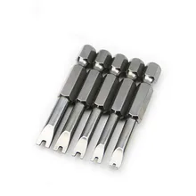 5pcs S2 alloy steel Screwdriver Bits 50mm 1/4 Inch Hex Magnetic U-shaped Screwdriver Bits For Electric Power Tools