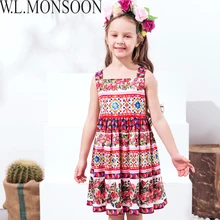 W. L. MONÇÃO Meninas Vestidos de Verão 2018 Da Marca Vestido de Princesa Traje para As Crianças Flor Roupas Vestidos de Natal Das Crianças vestido