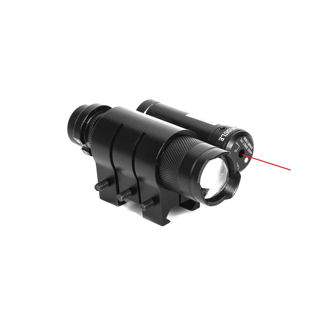 

2 In1 Combo Tratical Laser Scope LED Powerful Waterproof Flashlight+Red Laser Sight With 20MM Rail Mount For Pistol Airsoft Gun