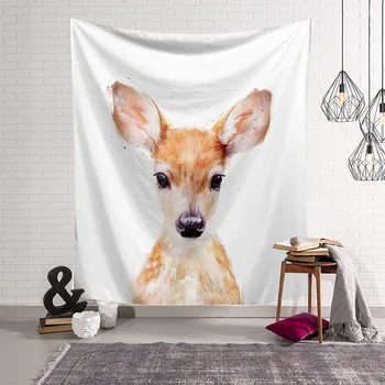 

Cute Deer Wall Tapestry Animals Boho Beach Blanket Wall Hanging Decor Home Accessories Cloth For Sofa Background