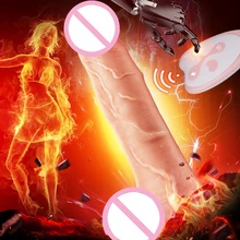 Liquid Silicone Penis Big Dildo Vibrator Wireless Remote Heating Dildo Vibrator Simulated Masturbation Ball Rotation Vibrators