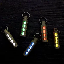 Outdoor EDC Multi Tools Cylinder Titanium Alloy Tritium Gas Tritium Lamp Keychain EDC Fluorescent Key Ring Pendant Signal Light 