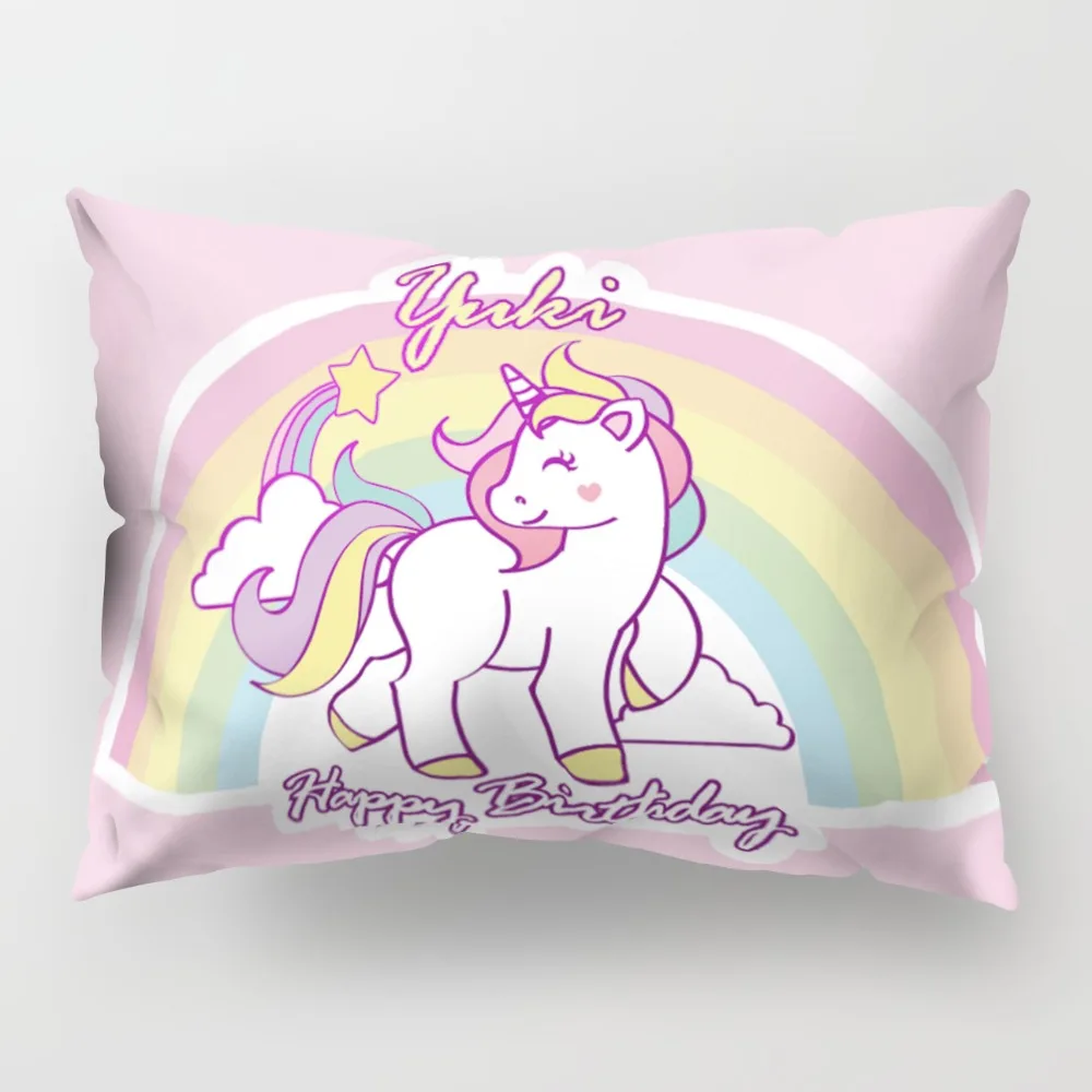 

Explosion ins Style fresh and cute little unicorn Pillow Cover Flower Cushion Cover for Sofa Home Decoration Pillowcase 50x30cm